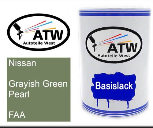 Nissan, Grayish Green Pearl, FAA: 500ml Lackdose, von ATW Autoteile West.